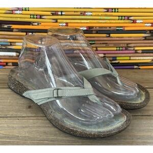 Teva Ventura Thong Sandals Cork Aqua Leather Women's Size 8